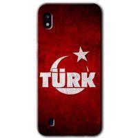 Samsung Galaxy A10 Kılıf Baskılı Kapak - Ayyıldız Türk + 5D Tam Kaplayan Cam