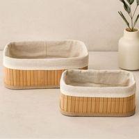 Bambu Kenarlı Organizer Sepet 2'li (19x27x10 & 15x24x8 cm)