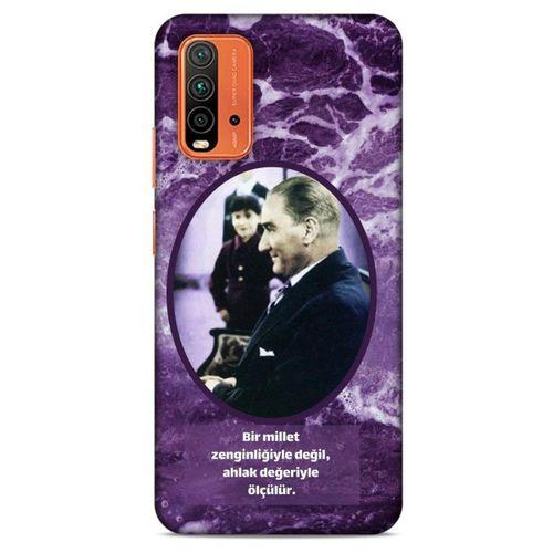 Lopard Xiaomi Redmi Note 9 4g Uyumlu Kılıf Atatürk (10) Full Koruma Kılıfı