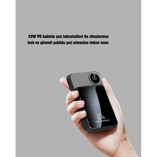 Manyetik Powerbank 15w Wireless Hızlı Şarj Led Ekranlı