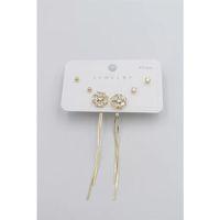 Çoklu Set Küpe - Altın