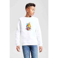 Naruto Tailed Beasts Baskılı Unisex Çocuk Beyaz Sweatshirt