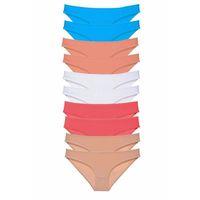 10 adet Süper Eko Set Likralı Kadın Slip Ten Beyaz Pudra Fuşya Mavi