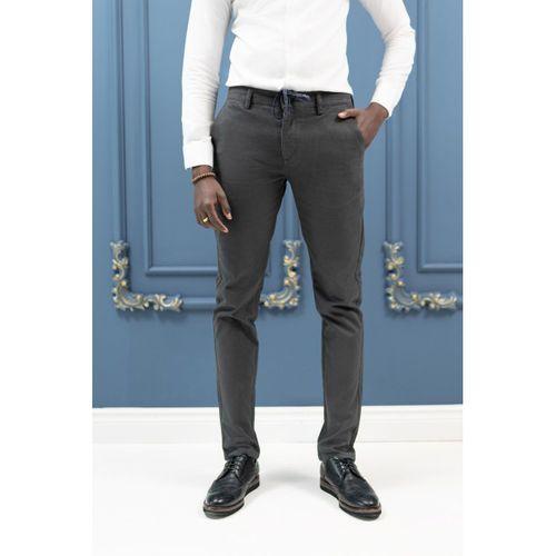 Slimfit Beli İplikli Pamuklu Gabardin Kışlık Jogger Pantolon