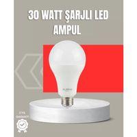 30w Şarjlı Led Ampul E27 Duy %80 Enerji Tasarruflu Soğuk Beyaz
