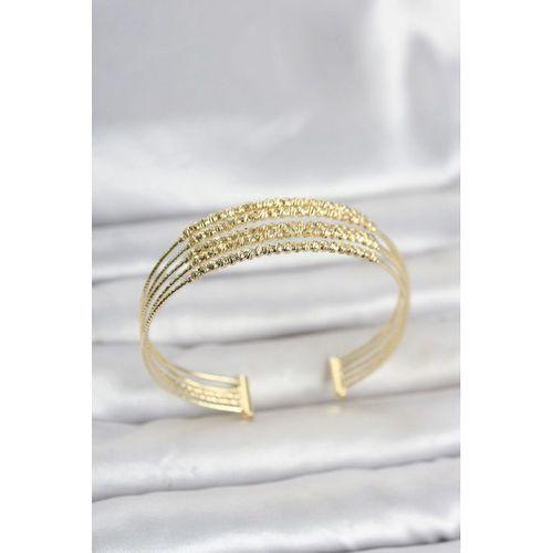 Gold Renk Pirinç Minimal Dorikalı Kadın Bileklik