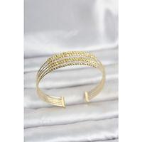 Gold Renk Pirinç Minimal Dorikalı Kadın Bileklik