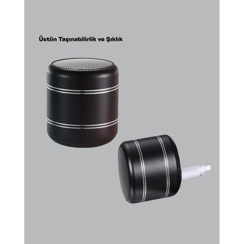 Kompakt Silindir Metal Bluetooth Hoparlör 400 Mah Uzun Pil Tws Destekli