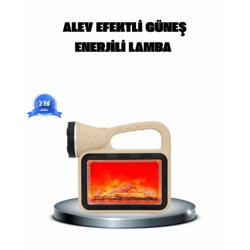 Alev Efektli Solar Lamba Cob Işıklı Taşınabilir Bahçe Kamp Aydınlatma