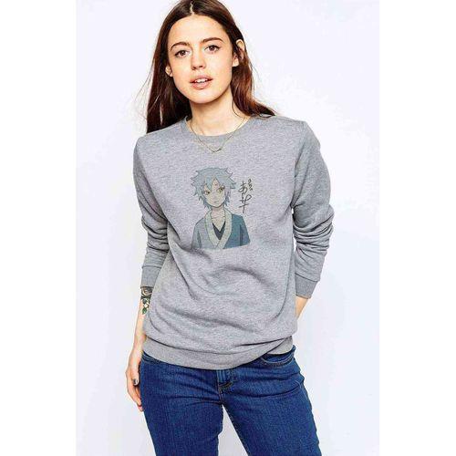 Anime Naruto Movies Baskılı Gri Kadın Sweatshirt