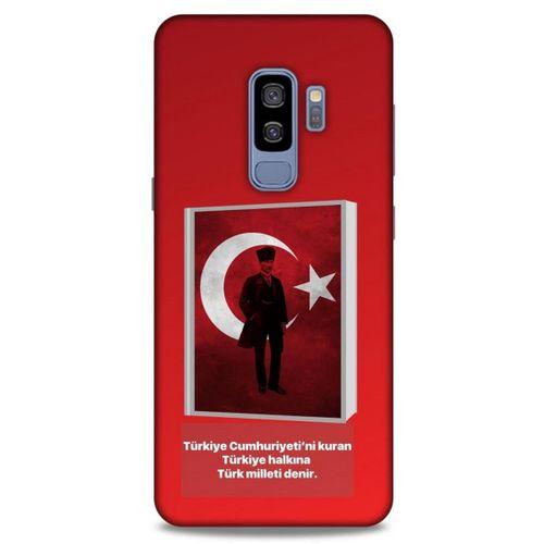 Samsung Galaxy S9 Plus Kılıf Atatürk (4) Koruma Kılıfı Kırmızı