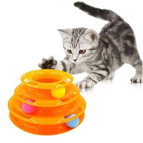 Sepetegelsin Toplu Yuvarlak 3 Katlı Kedi Oyuncağı