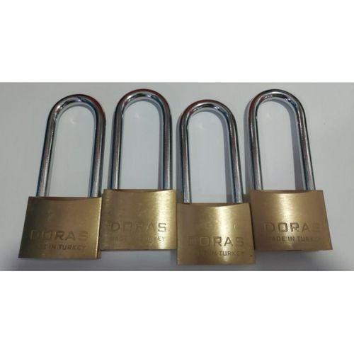 Doras Ersa 4'lü Set Uzun Kanca Pas Pirinç Asma Kilit 50 Mm
