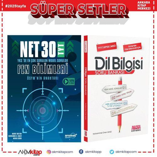 Aromat TYT Fen Bilimleri 30 Net Model Sorular ve AKM Dil Bilgisi Soru Bankası Seti 2 Kitap
