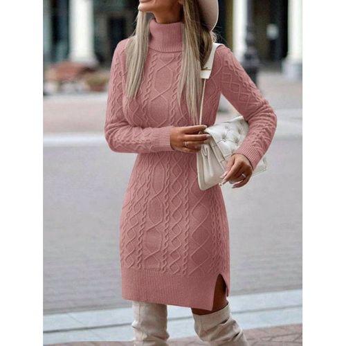 Loren Yünlü Motifli Midi Boy Triko Elbise