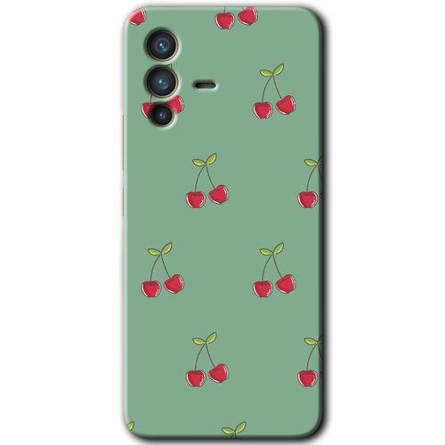 MRCİLETİSİM Vivo V23 5G Kılıf HD Desen Baskılı Arka Kapak+Temperli Cam - Kiraz Berry