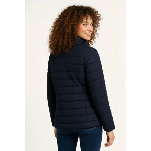 Mikro Su İtici Kapitone Baskılı Astarlı Fermuarlı Bomber Mont - Lacivert