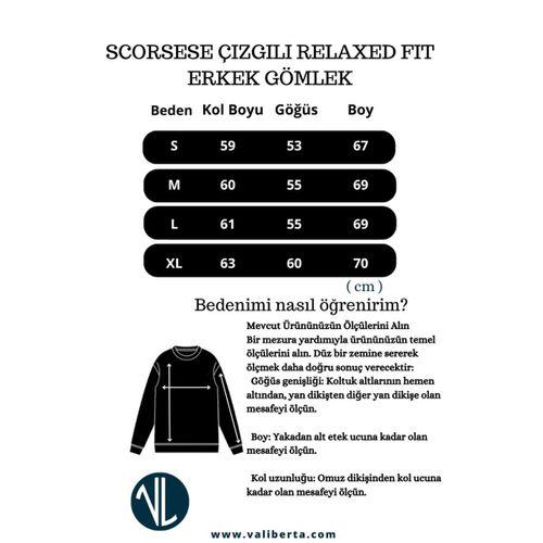 Scorsese Çizgili Relaxed Fit Erkek Gömlek - Siyah