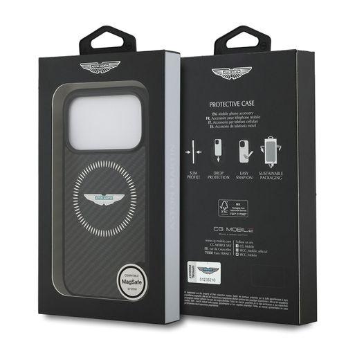 Apple iPhone 17 Pro Kılıf Aston Martin Orjinal Lisanslı M-safe Şarj Özellikli Karbon Fiber Kevlar Kapak