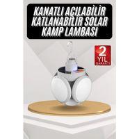 Kamp Lambası Güneş Enerjili Solar 5 Kanatlı Katlanır Lamba Karavan
