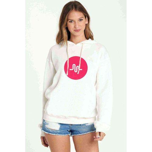 Musically Logo Baskılı Beyaz Kadın Kapşonlu Sweatshirt