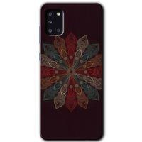 Samsung Galaxy A31 Kılıf Baskılı Kapak - Mandala Flower Wal + 5D Tam Kaplayan Cam