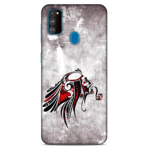 Lopard Samsung Galaxy M30s Uyumlu Kılıf Tattoo's (43) Thin Fit Kılıf Pipolu Kızılderili