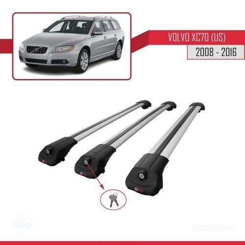 Volvo XC70 (US) 2008-2016 Arası ile uyumlu ACE-1 Ara Atkı Tavan Barı GRİ 3 ADET BAR
