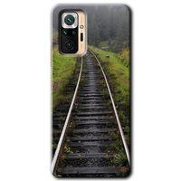 MRCİLETİSİM Xiaomi Redmi Note 10 Pro Kılıf Baskılı Kapak - Tren Yolu + 5D Tam Kaplayan Cam