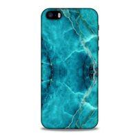 Mermer Desenli (13) Tema Silikon Kap Turkuaz Apple Iphone 5 Kılıf