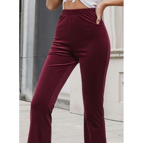 Kadın Yüksek Bel Paçaya Doğru Genişleyen Kadife Pantolon