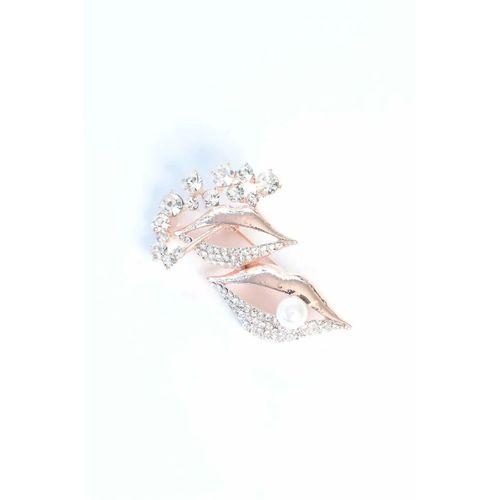 Zirkon Taşlı Metal Broş