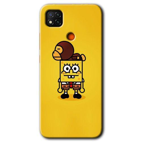 Redmi 9c Kılıf HD Desen Baskılı Arka Kapak - Sünger Bob + Kırılmaz Cam