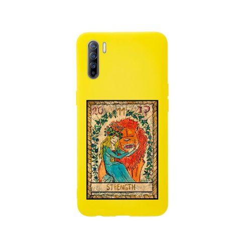 Oppo Reno 3 Strenght Premium Silikonlu Sarı Telefon Kılıfı