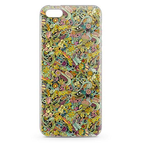 Apple iPhone 5s Kılıf Hippie Doodle Arka Kapak Koruma Desenli Full Koruyucu