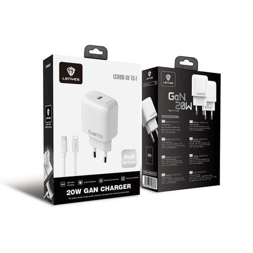 Lenyes LCH90-TC-L Type-C to Lightning GaN Teknolojili PD Hızlı Şarj Özellikli Şarj Seti 20W