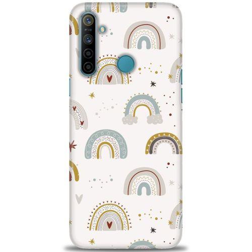 Realme 5i Kılıf HD Baskılı Kılıf - Gökkuşağı + Tam Ekran Koruyucu