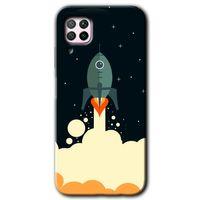 Huawei P40 Lite Kılıf Baskılı Kapak - Space Smoke + 5D Tam Kaplayan Cam