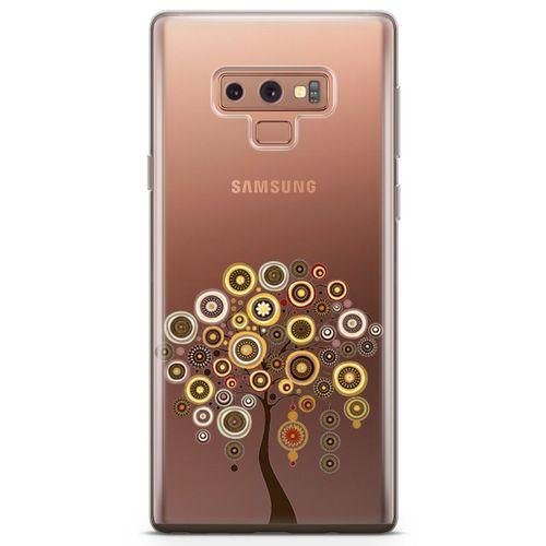Samsung Galaxy Note 9 Kılıf Kahverengi Motifler Arka Kapak Koruma Desenli Full Koruyucu