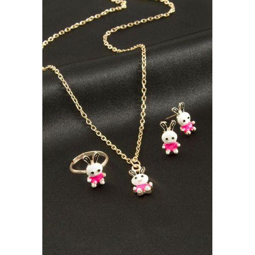 Tavşan Mineli Set Kolye