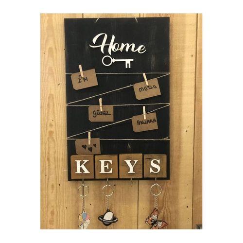 Dekoratif Home Keys Ahşap Resimlik Ve Notluk  kahverengi