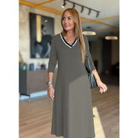 Kadın Uzun Kollu V Yakalı Midi çağla Yeşili Modal Elbise