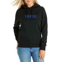 Sparco Logo Baskılı Siyah Kadın Kapşonlu Sweatshirt