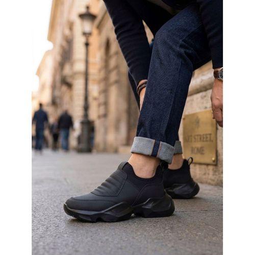 BA0402 Bağcıksız Rahat Yüksek Taban Erkek Spor Yarım Bilek Bot