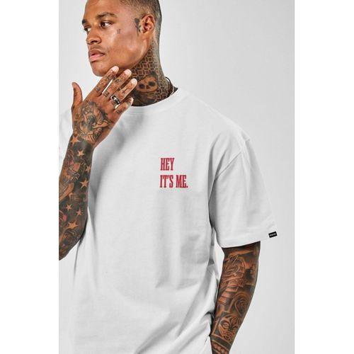 Pasage Unisex Zokawear Hey It's Me Baskılı Beyaz Tshirt