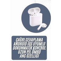 2025 Model Çağrı Cevaplayabilen Bluetooth Kulaklık Beyaz Dokunmatik Kontrol