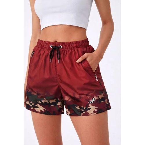 Deniz Şortu Fermuarlı Cepli File Astarlı Hızlı Kuruyan Premium - Bordo