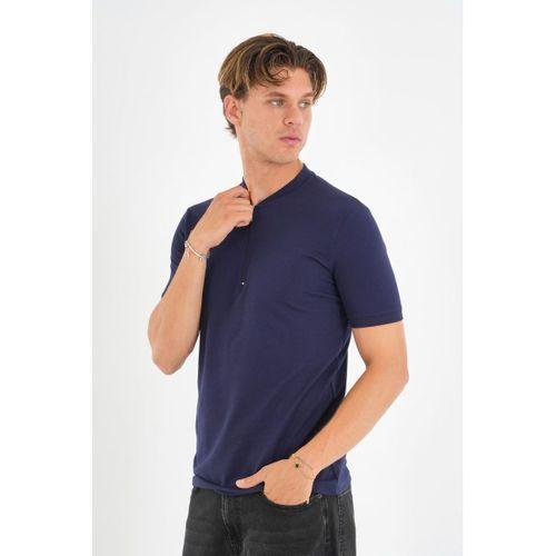 ALEXANDERGARDI Fermuarlı Yaka Detaylı Erkek T-shirt