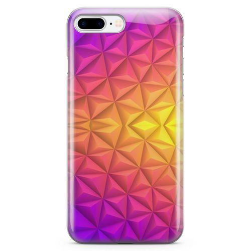 Apple iPhone 7 Plus Kılıf Elmas Rainbow Arka Kapak Koruma Desenli Full Koruyucu