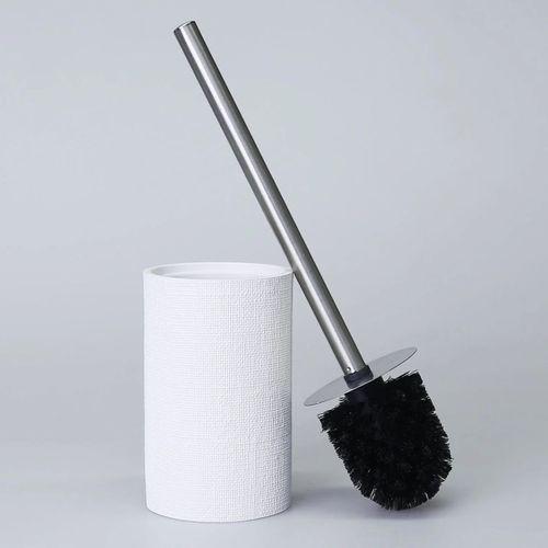 By Selim Linen Beyaz 5 Parça Polyester Banyo Seti